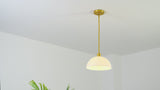 Solene Modern Contemporary Adjustable Metal/Glass Dome LED Pendant