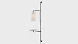 Andre 11.5" Contemporary Industrial Iron Plug-In with Adjustable White Marble Table LED Sconce