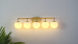 Louis Parisian Globe 31" 4-Light Metal/Frosted Glass Modern Contemporary LED Vanity Light