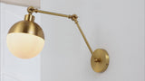 Alba 8"  Mid-Century Modern Arm-Adjustable Iron/Glass LED Sconce