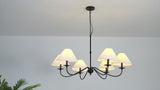 Phoebe 41.5" 6-Light Grand French Country Farmhouse Adjustable Swooping Arm Candle-Style Metal LED Chandelier