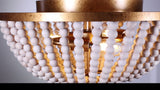 Allison 15" Wood Beaded/Metal LED Flush Mount