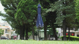 Tracy 9 ft. Classic MidCentury Scalloped Fringe Market Patio Umbrella