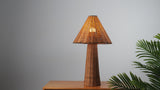 Kara 26.5" Modern Coastal Woven Rattan Tapered Cylinder LED Table Lamp