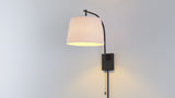 Gosling 22.5" Mid-Century Modern Plug-In or Hardwired Iron LED Gooseneck Swing Arm Wall Sconce with Pull-Chain and USB Charging Port