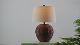 Alaro 24.5" Banana Leaf Basket LED Table Lamp