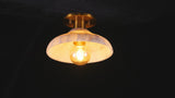 Amara 10" 1-Light Mid-Century Classic Alabaster/Iron LED Semi Flush Mount