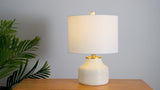 Malone 20" Modern Transitional Ribbed Tapered Ginger Jar Resin/Metal LED Table Lamp