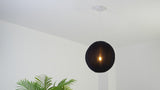 Sia 16" 1-Light Scandinavian Japandi Adjustable Lantern Metal with Ribbed Cocoon Globe Shade LED Pendant