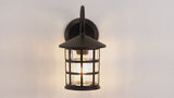 Cadiz 6" Iron/Seeded Glass Cottage Rustic Scrolled Lantern LED Outdoor Lantern Set 2