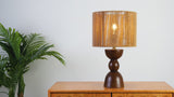 Sherry 22" Bohemian Coastal Hourglass Totem Resin with Hand-Woven Paper Rope Drum Shade LED Table Lamp