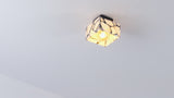 Alessia 1-Light Modern Contemporary Alabaster/Iron Cube LED Semi Flush Mount