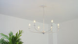 Ainsley Grand Traditional Farmhouse Adjustable Swooping Arm Candle-Style Metal LED Chandelier