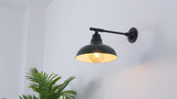 Wallace 12.25" Farmhouse Industrial Indoor/Outdoor Iron LED Victorian Arm Outdoor Sconce
