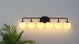 Louis Parisian Globe 31" 4-Light Metal/Frosted Glass Modern Contemporary LED Vanity Light