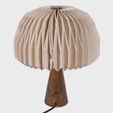 Sylvie 16" Modern Minimalist Paper Pleated Shade Mushroom Accent LED Table Lamp