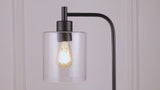 Axel Modern 60" Iron/Seeded Glass Farmhouse Industrial LED Floor Lamp
