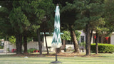 Beverly 9 ft. Designer Classic Scalloped Fringe Half Market Patio Umbrella