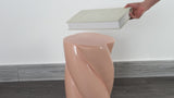 Yves 18" Modern Minimalist Rope Twist Ceramic Indoor-Outdoor Garden Stool