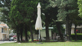 Tracy 9 ft. Classic MidCentury Scalloped Fringe Market Patio Umbrella