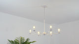 Shana Grand Modern Transitional Adjustable Sculptural Wavy Arm Candle-Style Metal LED Chandelier
