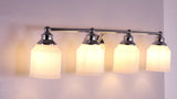 Lydia Iron/Frosted Glass Farmhouse Cottage LED Vanity Light
