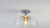 Marfa 14" Glass/Iron Farmhouse Modern LED Flush Mount