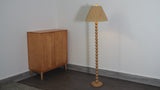 Wren 61.5" Modern Rustic Bobbin Pleated Paper Shade/Resin LED Floor Lamp