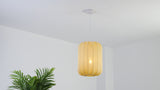 Aurelia 13.75" 1-Light Scandinavian Japandi Adjustable Lantern Metal with Ribbed Cocoon Capsule Shade LED Pendant