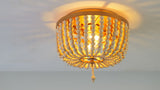 Allison 15" Wood Beaded/Metal LED Flush Mount