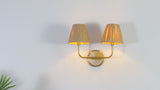 Malaya Bohemian Coastal Metal Pleated Paper Shade LED Vanity Light