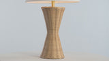 Laura 27" Coastal Designer Iron/Rattan Wicker LED Table Lamp Set 2