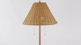 Nando 61"  Coastal Bohemian Iron/Rattan LED Floor Lamp with Pull-Chain