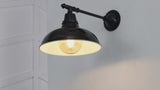 Wallace 12.25" Farmhouse Industrial Indoor/Outdoor Iron LED Victorian Arm Outdoor Sconce