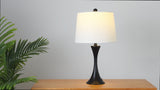 Bennett 22.75" Modern Glam Iron Hourglass LED Table Lamp with USB Charging Port Set 2