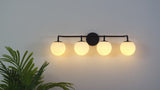 Louis Parisian Globe 31" 4-Light Metal/Frosted Glass Modern Contemporary LED Vanity Light