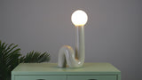 Katya 18" Scandinavian Minimalist Ceramic Spiral Tube LED Table Lamp