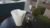 Devon 60.5" Modern Glam Metal Arc LED Floor Lamp with Pleated Shade