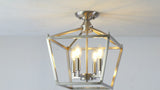 Plains Mini Lantern 12" Iron Modern Farmhouse LED Flush Mount