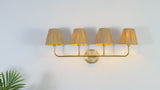 Malaya Bohemian Coastal Metal Pleated Paper Shade LED Vanity Light