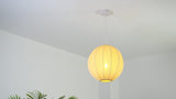 Sia 16" 1-Light Scandinavian Japandi Adjustable Lantern Metal with Ribbed Cocoon Globe Shade LED Pendant
