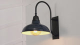 Stanley 12.25" Farmhouse Industrial Indoor/Outdoor Iron LED Gooseneck Arm Outdoor Sconce