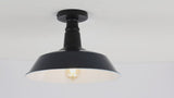 Camila 14"  Classic Industrial Indoor/Outdoor Iron LED Semi Flush Mount