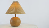 Aksel 17.25" Coastal Scandinavian Resin/Iron Sphere LED Table Lamp with Pleated Shade and Pull Chain