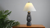 Henge 28" Organic Minimalist Textured Resin/Metal Stacked LED Table Lamp