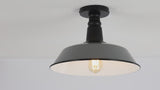 Camila 14"  Classic Industrial Indoor/Outdoor Iron LED Semi Flush Mount