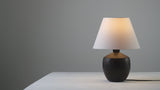 Myron 18" Minimalist Scandinavian Concrete Effect Resin/Iron LED Table Lamp Set 2