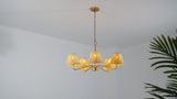 Libby 30" 5-Light Modern Coastal Sleek Woven Rattan/Iron LED Chandelier