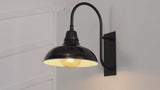 Stanley 12.25" Farmhouse Industrial Indoor/Outdoor Iron LED Gooseneck Arm Outdoor Sconce