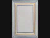 Pollux Classic Coastal Mitred Stripe Reversible Machine-Washable Indoor/Outdoor Area Rug